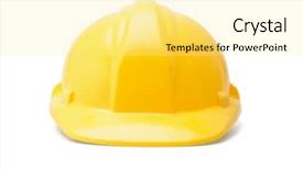  Presentation with occupational health safety yellow - Slide set enhanced with yellow hardhat safety helmet background and a blonde colored foreground