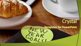  Presentation with next year - Presentation theme with yellow heart-shaped sticky note background and a tawny brown colored foreground