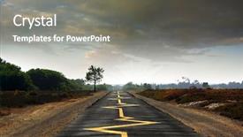  Presentation with road signs - PPT theme having yellow heartbeat monitoring signs background and a gray colored foreground