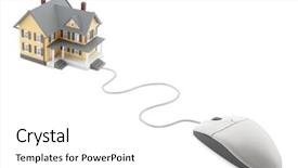  Presentation with yellow - Colorful slide set enhanced with yellow house connected to computer backdrop and a white colored foreground