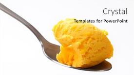  Presentation with ice cream - Presentation theme featuring yellow-ice-cream-on-spoon background and a pink colored foreground