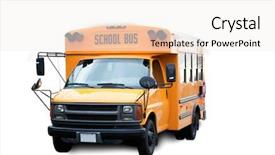  Presentation with school bus - Slides featuring yellow isolated school bus background and a white colored foreground