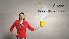  Presentation with crystal - Audience pleasing theme consisting of yellow jacket - fresh crystal water backdrop and a light gray colored foreground