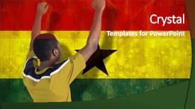  Presentation with ghana flag - Beautiful PPT theme featuring yellow jersey against ghana flag backdrop and a crimson colored foreground