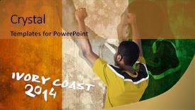  Presentation with football - Audience pleasing slide set consisting of yellow jersey against ivory coast backdrop and a  colored foreground