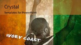  Presentation with football - Slides with yellow jersey against ivory coast background and a  colored foreground