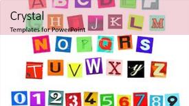  Presentation with music sign colorful - Beautiful presentation theme featuring yellow journalism - colorful alphabets numbers and some backdrop and a coral colored foreground