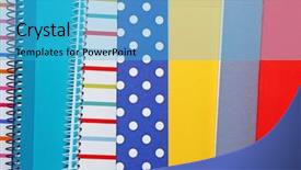  Presentation with school - PPT layouts consisting of yellow journalism - school notebooks closeup background and a teal colored foreground