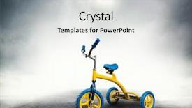  Presentation with bicycle - Slides with yellow kid's bicycle background and a light gray colored foreground