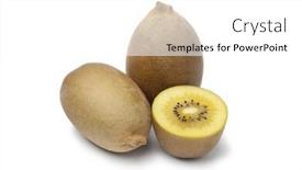  Presentation with kiwi fruit - Theme featuring yellow kiwi fruit on white background background and a white colored foreground