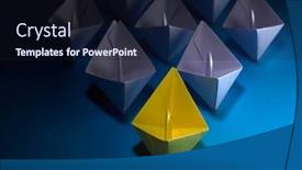  Presentation with yellow paper - Slides enhanced with yellow-leader-paper-boat-leading background and a navy blue colored foreground