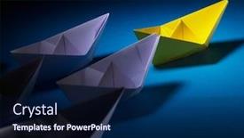  Presentation with yellow paper - Amazing theme having yellow-leader-paper-boat-leading backdrop and a navy blue colored foreground