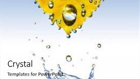  Presentation with water leaf - Presentation having yellow leaf with water drops background and a white colored foreground