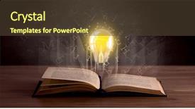  Presentation with hovering - Audience pleasing slide deck consisting of yellow lightbulb hovering over open backdrop and a tawny brown colored foreground