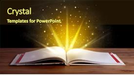  Presentation with open book magic lights - Beautiful PPT layouts featuring yellow lights and sparkles coming backdrop and a tawny brown colored foreground