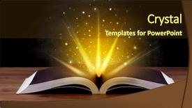  Presentation with open book magic lights - Slide deck consisting of yellow lights and sparkles coming background and a tawny brown colored foreground