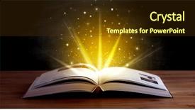  Presentation with open book - Cool new theme with yellow lights and sparkles coming backdrop and a tawny brown colored foreground
