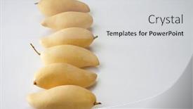  Presentation with mango - PPT theme consisting of yellow-mango-arranged background and a light gray colored foreground