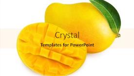  Presentation with mango leaves - PPT theme having yellow-mango-with-leaves-isolated background and a gold colored foreground