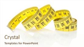  Presentation with abstract yellow gold and white - Presentation theme with yellow measure tape isolated background and a cream colored foreground