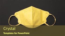  Presentation with yellow medical - PPT theme having yellow-medical-mask-on-black background and a tawny brown colored foreground