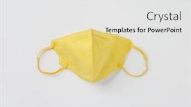  Presentation with yellow medical - Beautiful presentation design featuring yellow-medical-mask-on-white backdrop and a white colored foreground