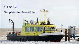  Presentation with inspection in ship - Audience pleasing theme consisting of yellow metal ship in ice backdrop and a sky blue colored foreground