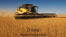  Presentation with wheat - Cool new slides with yellow modern combine harvester working backdrop and a red colored foreground