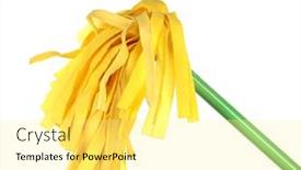  Presentation with floor - Cool new presentation design with yellow-mop-for-floor-isolated backdrop and a blonde colored foreground