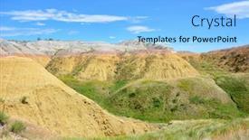  Presentation with example - Audience pleasing presentation theme consisting of yellow-mounds-of-the-badlands backdrop and a light blue colored foreground