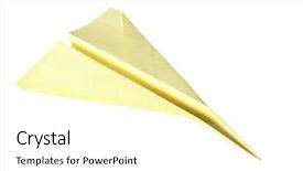  Presentation with yellow paper - PPT theme consisting of yellow note folded into paper background and a white colored foreground