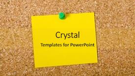  Presentation with cork - Slide set having yellow note paper pinned background and a gold colored foreground