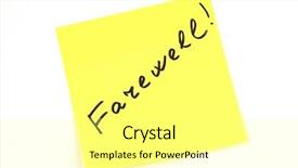  Presentation with yellow paper - Audience pleasing PPT layouts consisting of note paper with inscription farewell backdrop and a blonde colored foreground