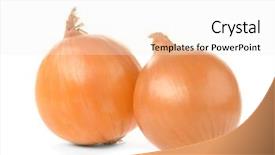  Presentation with white and yellow - Audience pleasing PPT layouts consisting of yellow onion on white background backdrop and a sky blue colored foreground