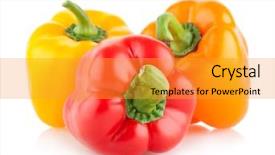  Presentation with peppers - Theme featuring yellow orange - colored paprika peppers isolated background and a gold colored foreground