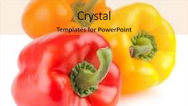  Presentation with bright colorful candy isolated - Cool new slide deck with yellow orange - colorful bell peppers isolated backdrop and a gold colored foreground