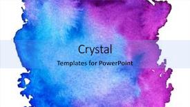  Presentation with watercolor - PPT theme consisting of yellow orange - colorful watercolor banner background and a light blue colored foreground