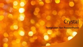  Presentation with golden yellow - Presentation theme consisting of yellow orange - golden bokeh background background and a gold colored foreground