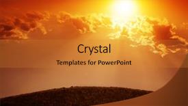  Presentation with pine trees sun shining through - Colorful slide deck enhanced with yellow orange - landscape with sun shining backdrop and a gold colored foreground