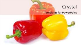  Presentation with pepper - Slide set consisting of yellow orange - pepper isolated on a white background and a coral colored foreground