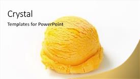  Presentation with mango - Presentation enhanced with yellow orange - scoop of mango pineapple ice background and a white colored foreground