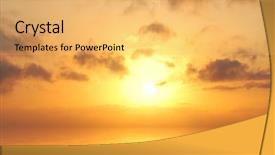  Presentation with logistics sea - Slides consisting of yellow orange - sunrise in sea background and a yellow colored foreground