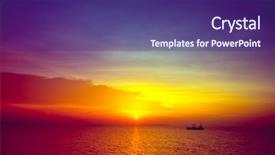  Presentation with krabi - Cool new theme with yellow orange - tropical sunset on the beach backdrop and a violet colored foreground