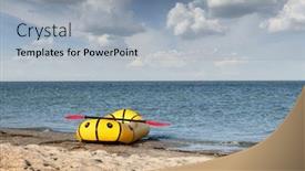  Presentation with rubber - Beautiful PPT theme featuring yellow-packraft-rubber-boat backdrop and a light gray colored foreground