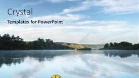  Presentation with boat river - Beautiful PPT theme featuring yellow-packraft-rubber-boat backdrop and a light blue colored foreground