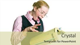  Presentation with pretty 3d animation - Presentation design featuring yellow pages - young pretty woman is wondering background and a yellow colored foreground