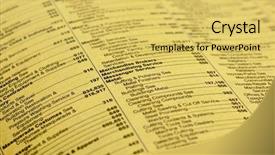  Presentation with information - Presentation design consisting of yellow pages directory showing categories background and a yellow colored foreground