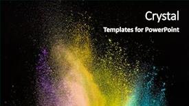  Presentation with dust - PPT theme having paint ball - freeze motion of colored dust background and a black colored foreground