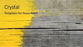  Presentation with paint - Slide deck featuring yellow paint on old wooden background and a yellow colored foreground