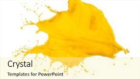  Presentation with paint - PPT layouts having yellow paint splash isolated background and a blonde colored foreground